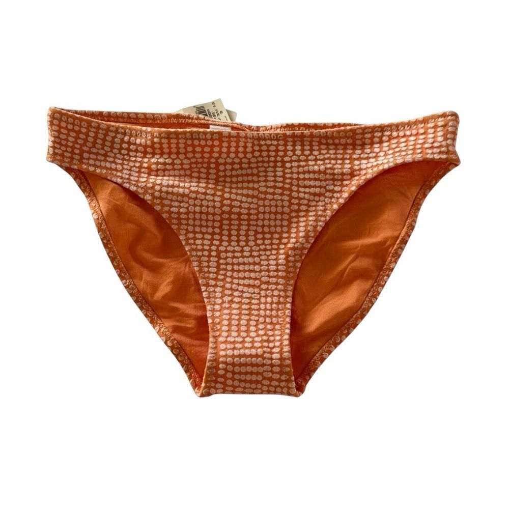 Aerie Orange Textured Bikini Bottoms High Cut Cheeky NWT Size S